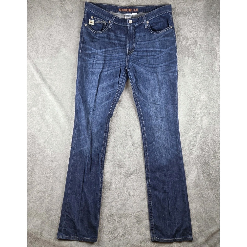 Cinch‎ Ian August Slim Fit Bootcut Medium Wash Jeans Mens 36x38(37x38.5) Western